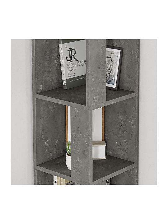 Corner Bookcase Piano Gray 31.4x31.4x158.9cm