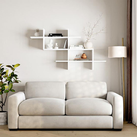 Стенен Рафт Halic Бял 150x22x82см