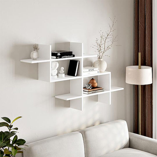 Стенен Рафт Halic Бял 150x22x82см