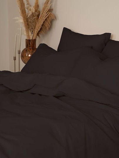 Sunshine Παπλωματοθήκη Βαμβακερή Διπλή 200x250 Cotton Feelings 111 Black