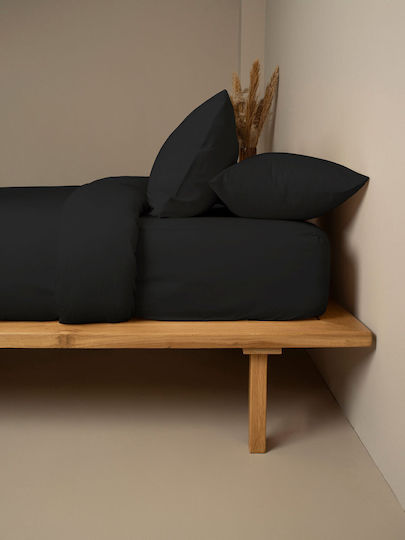 Sunshine Παπλωματοθήκη Βαμβακερή Διπλή 200x250 Cotton Feelings 111 Black