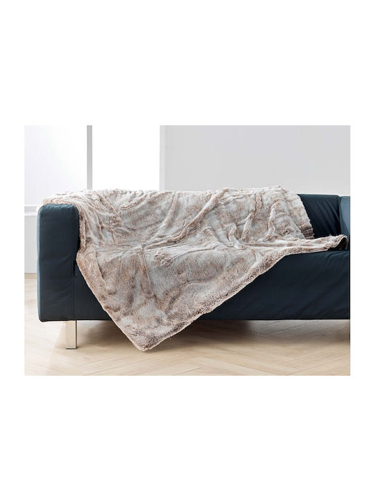 Douceur d'Intérieur Κουβέρτα Γούνινη Καναπέ 125x150εκ. Μπεζ