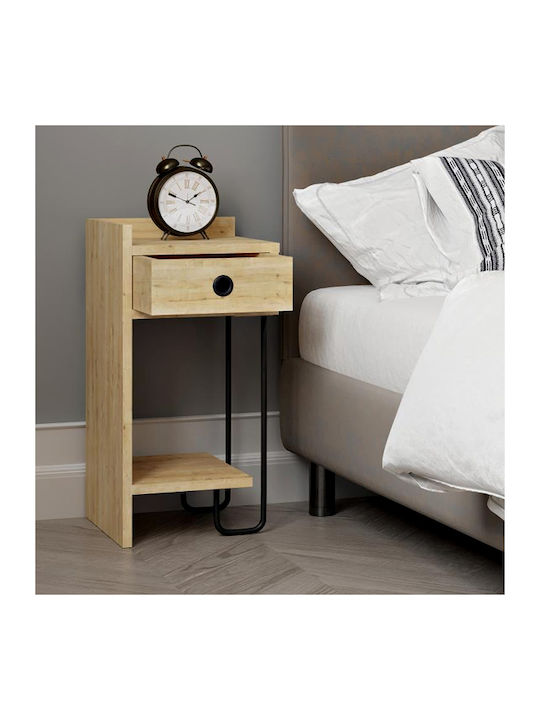 Bedside Table Sirius Wooden Natural Beech 32x30x61cm GP037-0164 1