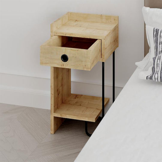 Bedside Table Sirius Wooden Natural Beech 32x30x61cm GP037-0164 1