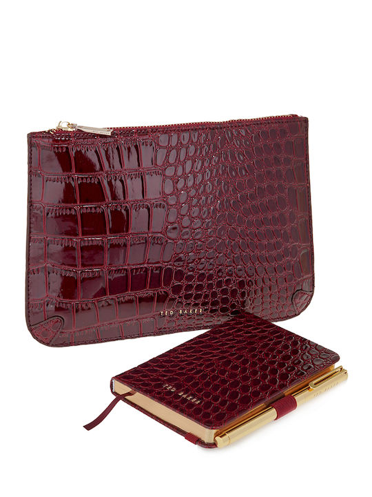 Damentasche Set Kulturbeutel Agenda Burgundische Verni Krokodil Ted Baker T.b 282060 Audrry Wein