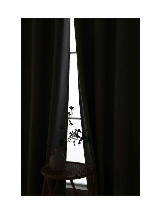 Curtain with Eyelets 140x270 Black Out Beauty Home Total 8446 Beige 100% Polyester