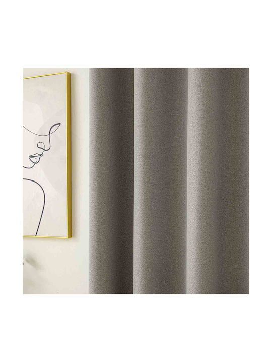 Curtain with Eyelets 140x270 Black Out Beauty Home Total 8446 Beige 100% Polyester
