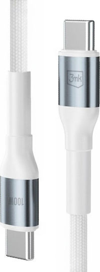 3MK USB 2.0 Kabel USB-C männlich - USB-C 100W PD Weiß 1m