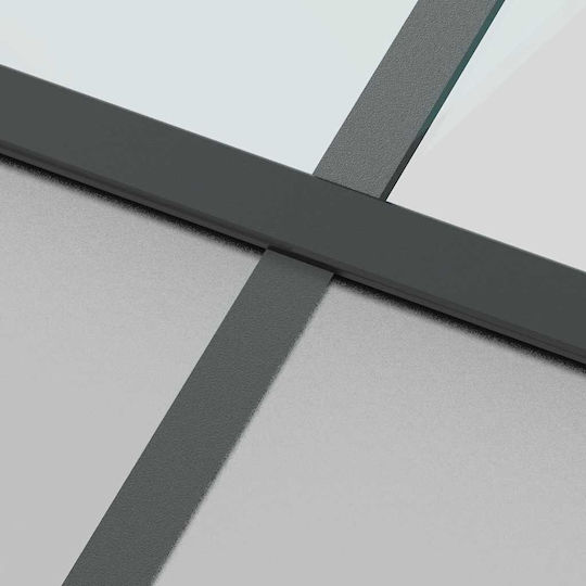Vidaxl Συρόμενη Πόρτα Σετ Υλικού 90x205 Cm Γυαλί Αλουμίνιο Μαύρο