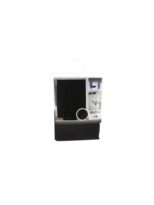 Atmosphera Diamond Κουρτίνα Μπάνιου Υφασμάτινη 180x200cm Μαύρη (black)
