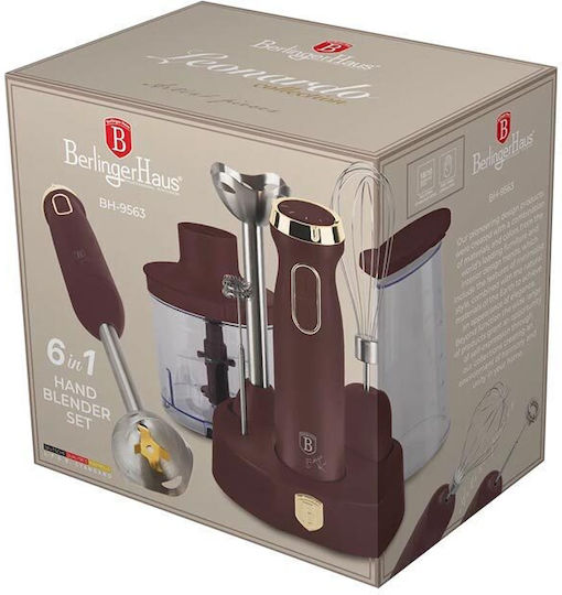 Berlinger Haus Blender De Mână Cu Tijă Din Inox 800W Roșu