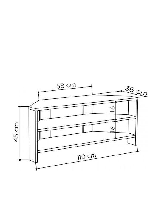 TV Stand Thales Light Walnut L110xW36xH45cm