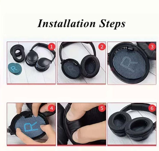 Headphone Earpad Replacement Parts FCBOSE-QC25-BBK Black for Bose QuietComfort 35