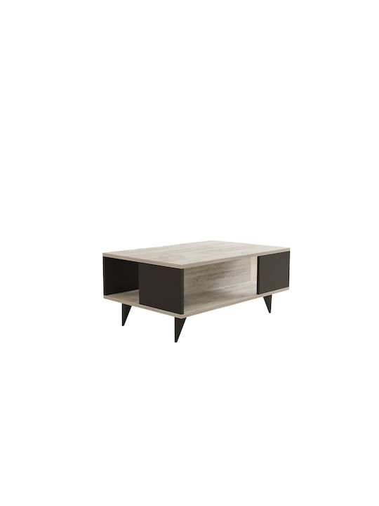 Rechteckiges Zentral Kaffeetisch Holz Weiß M90xL39.5xH60cm