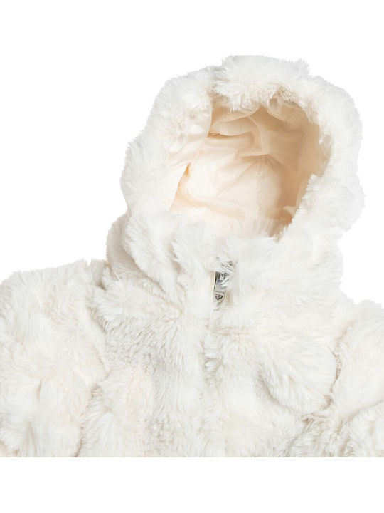 Kids' Fur with Hood Ecru