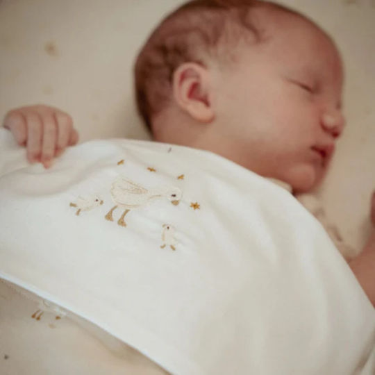 Little Dutch Little Goose Baby Sheet Cradle Cotton White 100x70cm