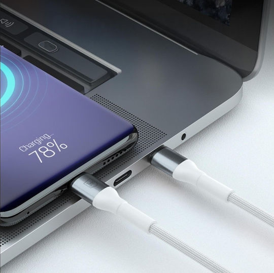 3MK USB 2.0 Cable USB-C male - USB-A 18W Λευκό 1m