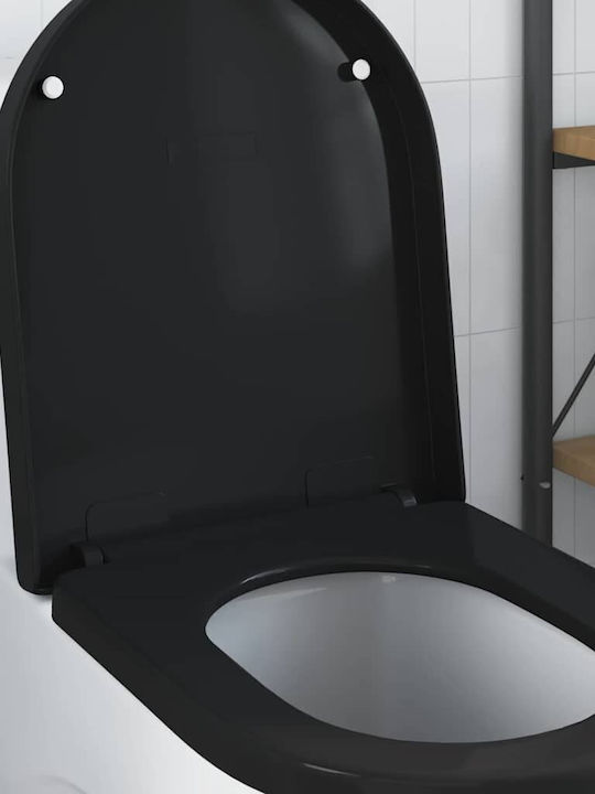 vidaXL Capac WC Plastic Negru