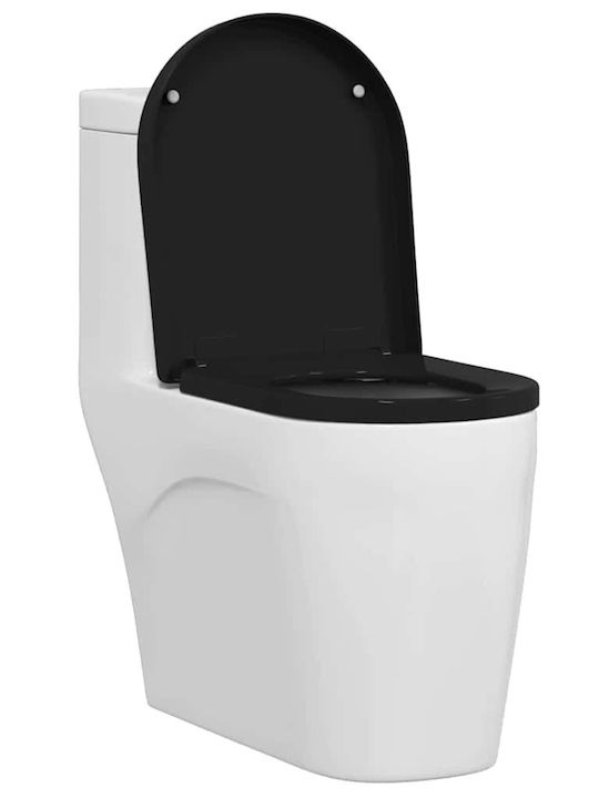 vidaXL Capac WC Plastic Negru