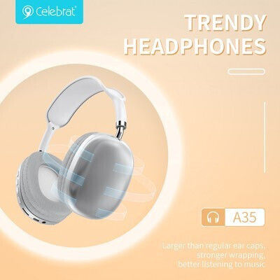 Celebrat A35 Wireless / Wired Over Ear Headphones with 10 hours of Operation Black