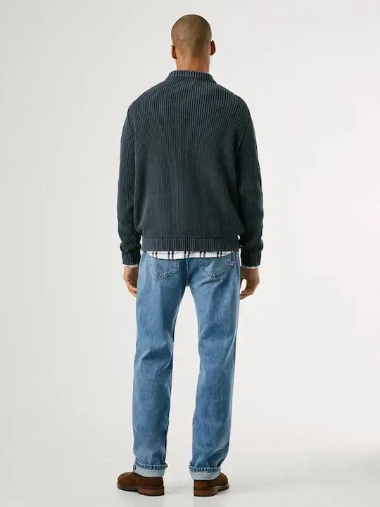 Neck Sweater Dark Blue