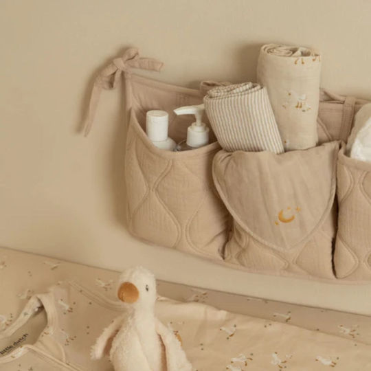 Little Dutch Little Μπαντάνα Υφασμάτινη με Κουμπί Pure Soft Beige 2τμχ