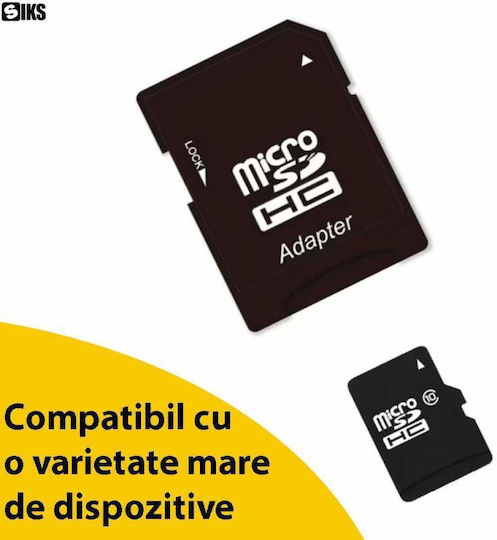 Card De Memorie Microsd 128 Gb Siks Inclus Adaptor Sd Clasa 10 Viteză Mare Compatibil Cameră Video Dvr Auto Cameră Supraveghere Telefon Laptop Tablet Negru