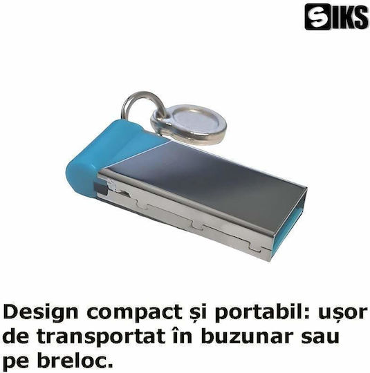 Siks Memory Stick 4 Gb Usb 3.0 Metallic Gray Blue