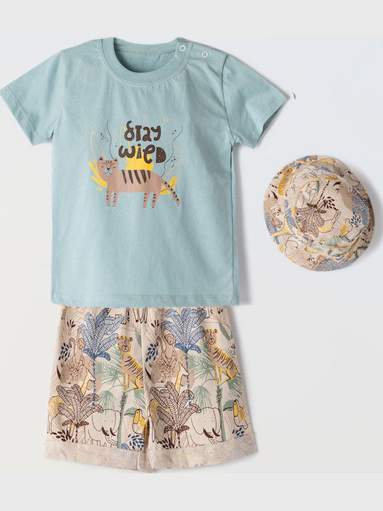 Kids' Set with Shorts Summer 3pcs Light Blue