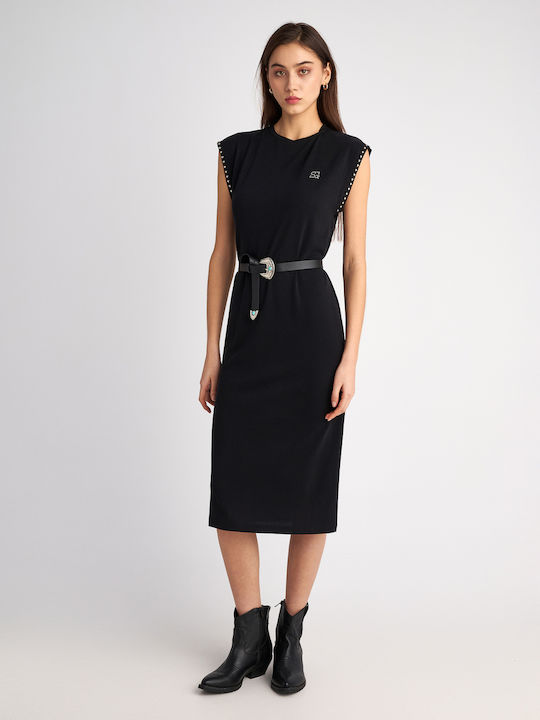 Tonia Summer Midi Dress Black