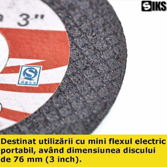 Σετ 5 Siks Ανταλλακτικές Λεπίδες 76mm Εξαρτήματα Γωνιακών Τροχών Siks Φορητός Ηλεκτρικός Μίνι Τροχός 3 Ίντσες Μαύρο