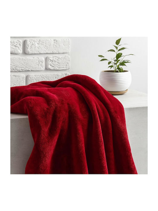 Astron Italy Κουβέρτα Βελουτέ Μονή 150x200εκ. Redwine 2832