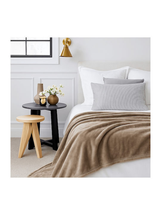 Astron Italy Velvet Blanket Single 150x200cm Beige