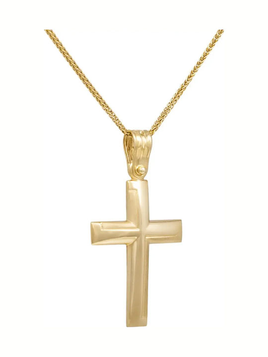 Gold Kreuz 14K Beidseitig