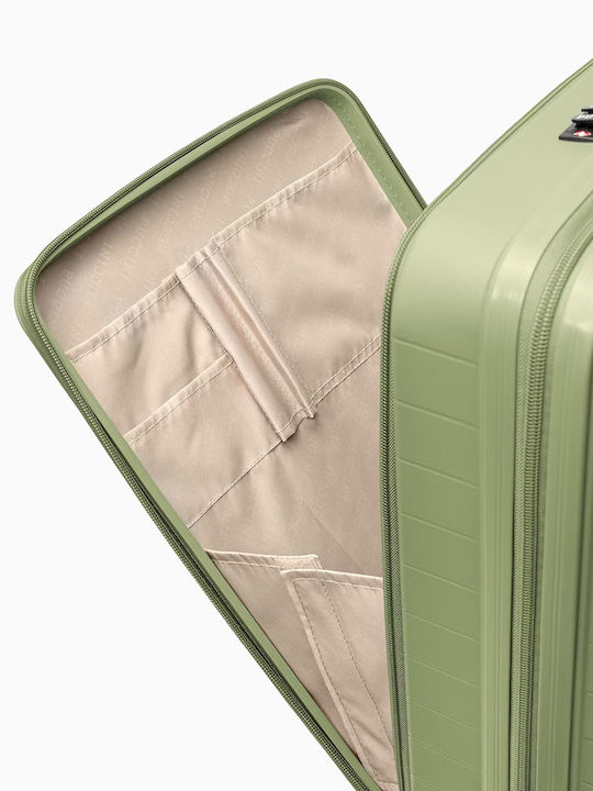 Puccini Seoul Hart Koffer Kabine Grün Mit 4 Räder Höhe 56cm