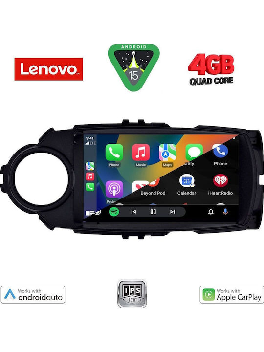 Lenovo Car Audio System for Toyota Yaris 2015-2020 (Bluetooth/USB/WiFi/GPS/Apple-Carplay/Android-Auto) with Touch Screen 9"