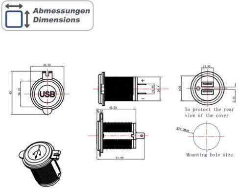 Ampire Zbu032 Dual Usb-a Car Charger 12v/24v