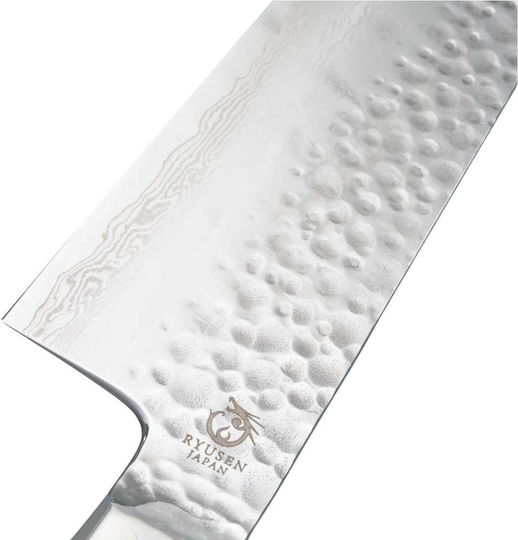 Ryusen Messer Santoku aus Damaststahl 17cm