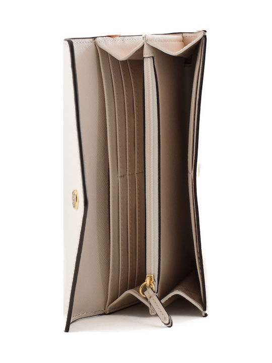 Portofel Dama Large Leather Women's Wallet Cards Beige
