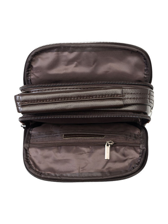 Piele Geantă pentru bărbați De umăr / tip crossbody Maro