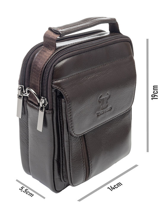Piele Geantă pentru bărbați De umăr / tip crossbody Maro