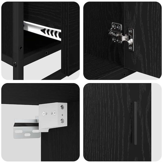 vidaXL Waschtisch Waschtisch ohne Waschbecken, mit Spiegel & Säule L80xB33xH60cm Black Oak vidaXL Waschtisch Waschtisch ohne Waschbecken, mit Spiegel & Säule L80xB33xH60cm Black Oak