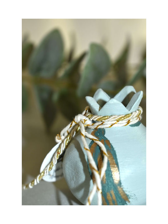 LiebeQueen Handmade Lucky Charm Pomegranate Light Blue Ceramic 5.5x7cm 1pcs