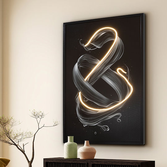 Панел Кинематика С LED Осветление Черна Рамка 80x120см Schuller 301381