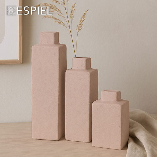 Espiel Σετ Βάζα Κεραμικά Ροζ 11.5x11.5xΥ35cm 2τμχ Espiel Σετ Βάζα Κεραμικά Ροζ 11.5x11.5xΥ35cm 2τμχ