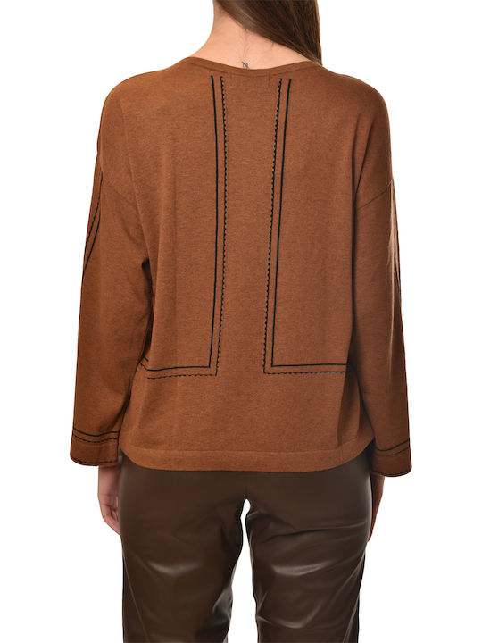 Damen Pullover Amber Brown/black