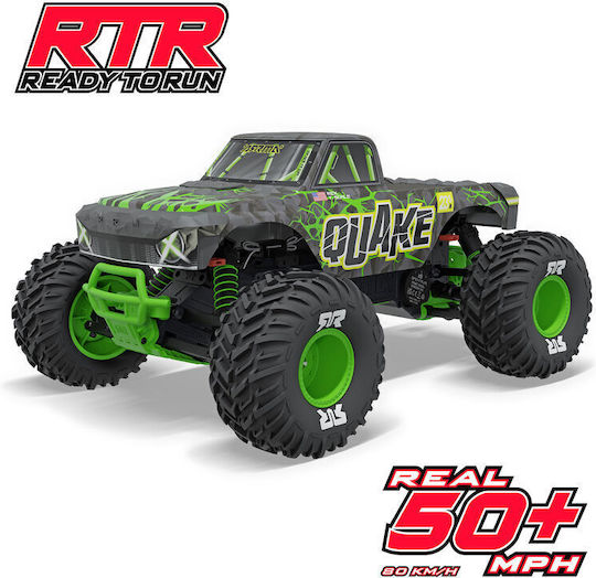 Arrma 1/10 Quake 223s Dsc 2WD RTR Brushless Monster Truck Green Without Battery Charger Ara3537t2 Arrma