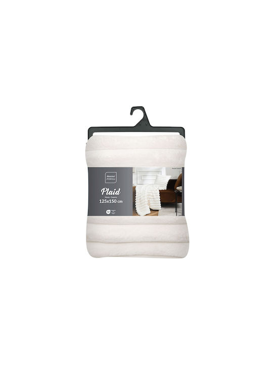 Douceur d'Intérieur Pătură Polar Fleece Pentru Canapea 125x150 cm Albă