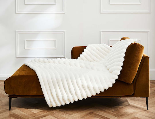 Douceur d'Intérieur Κουβέρτα Fleece Καναπέ 125x150εκ. White