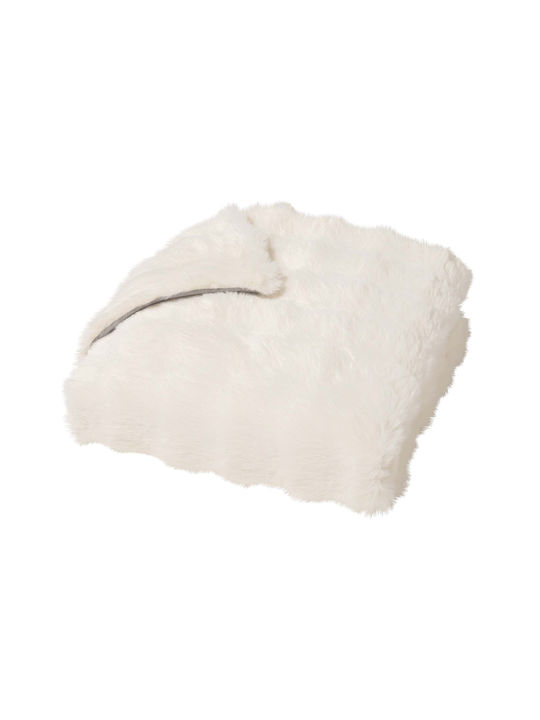 Douceur d'Intérieur Κουβέρτα Fleece Ημίδιπλη 180x220εκ. White